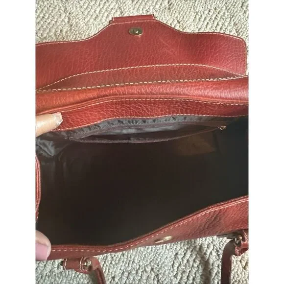 Womens Vintage Dolce&Gabbana Shoulder BagTote Purse Red Pebble Leather…